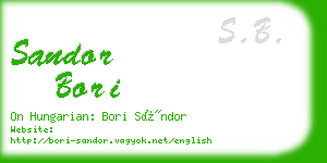 sandor bori business card